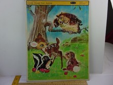 Bambi 1966 VINTAGE frame tray puzzle Flower Thumper Owl