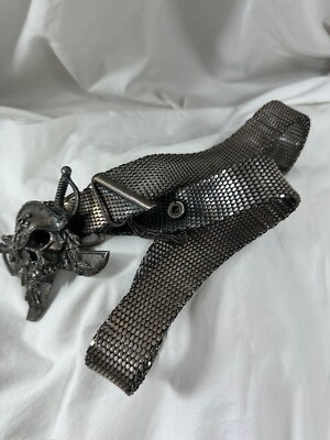 Genuine vintage UGO CACCIATORI sterling Skull Pirate belt unisex