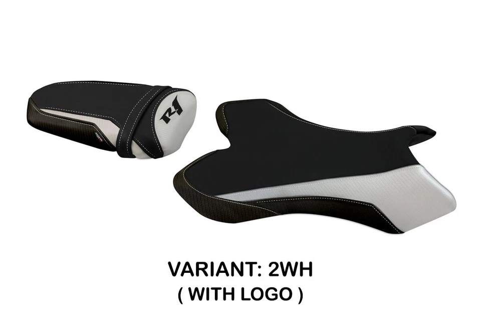 Cubierta de asiento Yamaha YZF R1 2004 2005 2006 Tappezzeria blanco negro Foto 2 de 4