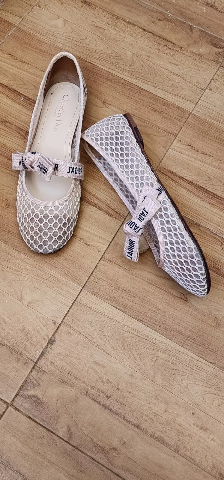 Ballet Dior beige maille Miss J'adior EU.39 US.8.5