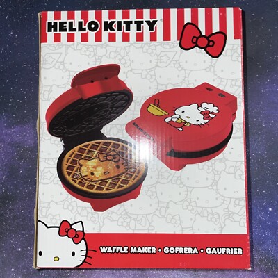 Uncanny Brands Hello Kitty Red Waffle Maker Make Hello Kitty Waffles  Kitchen