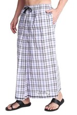 Elastic Premium Cotton Lungis Dhoti Pack Of 1 Blue Line White