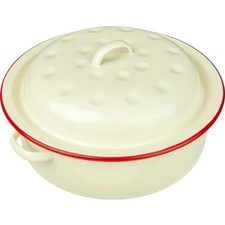 Falcon Enamel White Traditional Round Casserole Roaster Roasting Dish with Lid