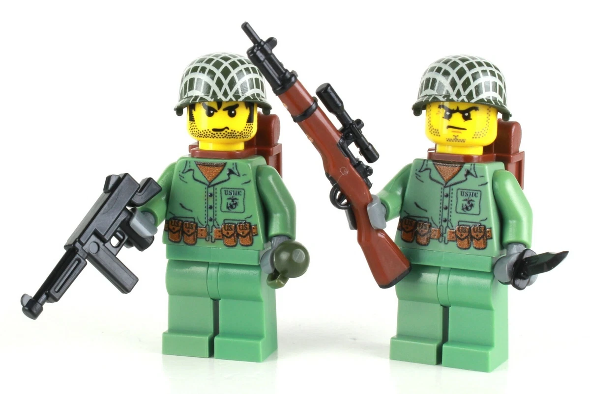 WW2 US marine Soldiers made with real LEGO® minifigures