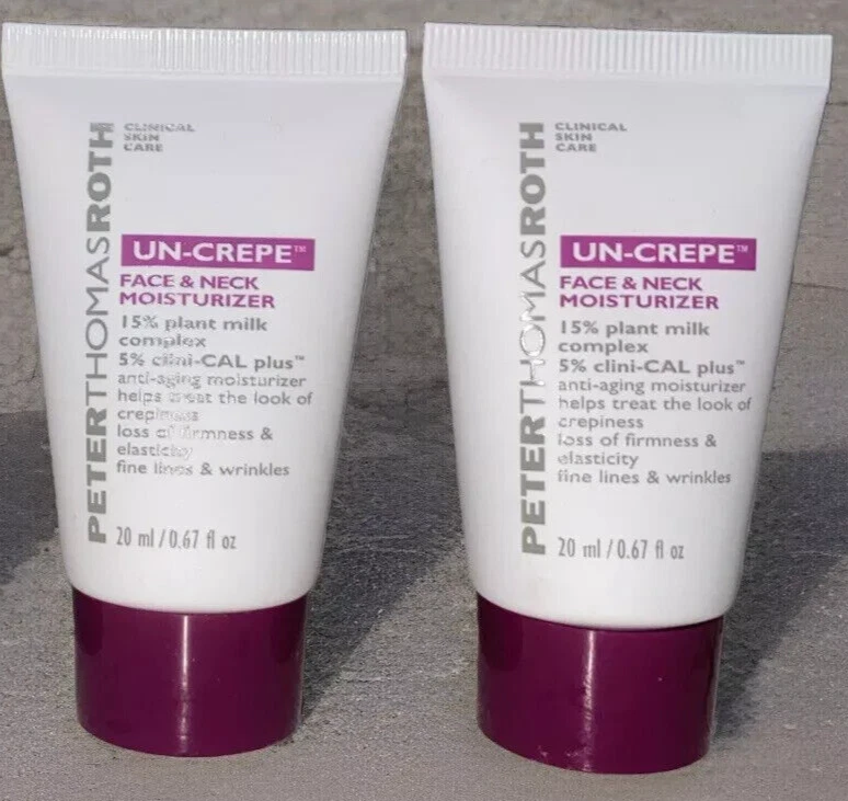 2 Pack- Peter Thomas Roth Un-Crepe Face & Neck Moisturizer 0.67oz 20ml - Sealed