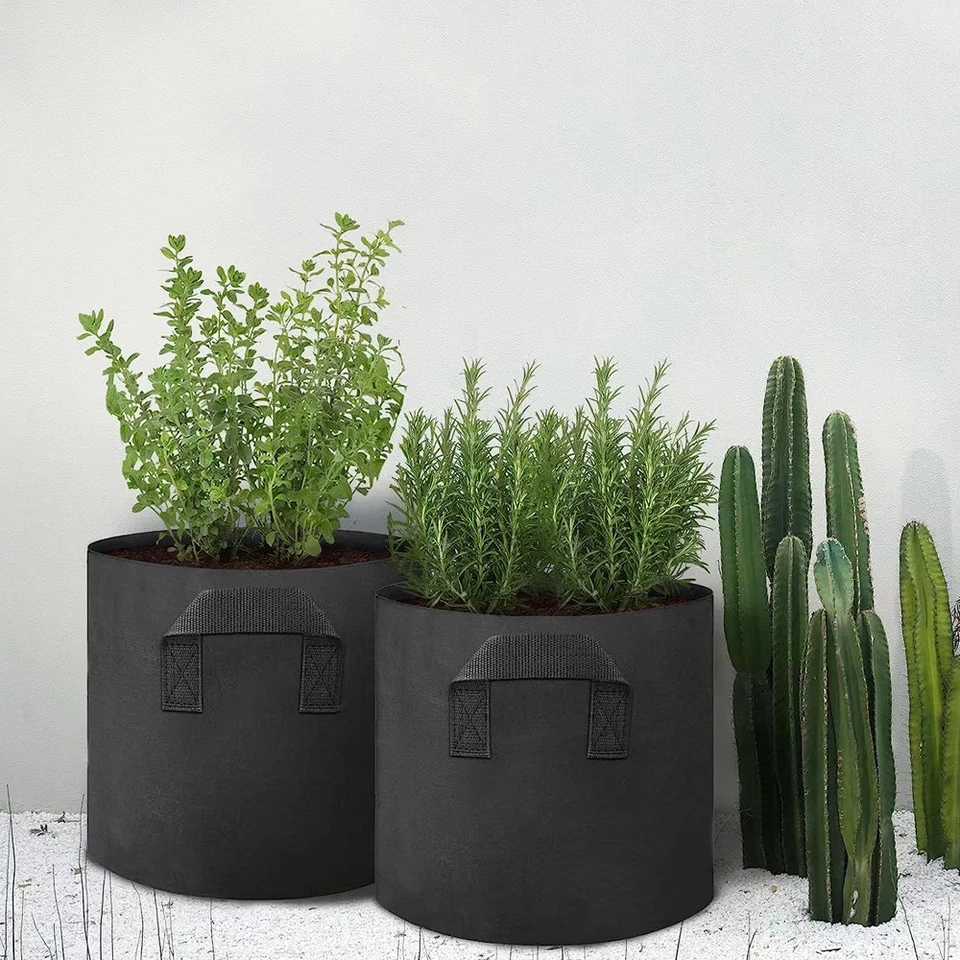 Paquete de 10 bolsas de cultivo de plantas de 5 galones tela maceta vivero suelo no tejido con mango EE. UU. Foto 4 de 4