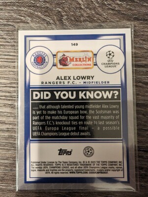 2022-23 Topps Merlin Chrome UEFA ALEX LOWRY RC Orange Refractor