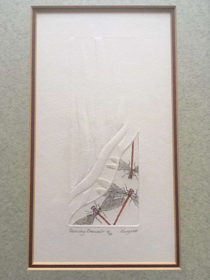 Rare Limited Edition Print Embossed Intaglio “Dancing Damsels” by Kungold 6/30 - Image 2 of 4