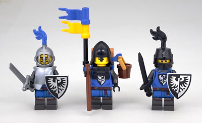 Lot of 3 Lego Castle Black Falcon Knights Minifigures adp011 cas574 cas576 - NEW