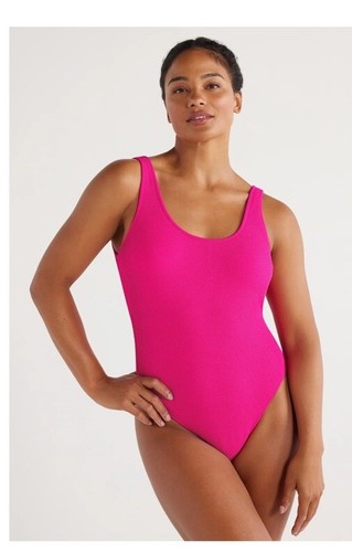 Women's LOVE & SPORTS Scrunchy Pink 1-Piece Swimsuit Plus Size XS (0-2) See Pics - Picture 3 of 15