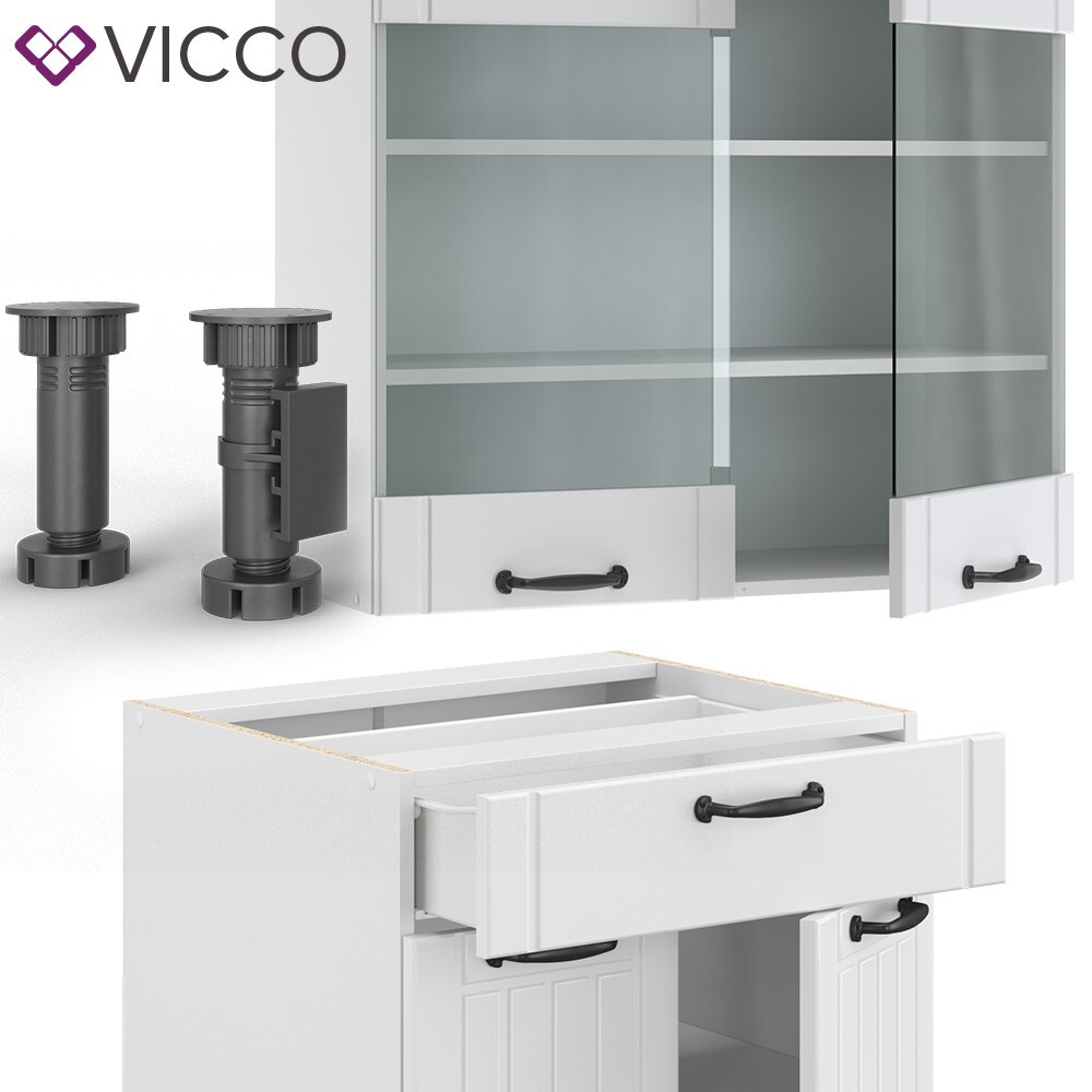 Cuisine équipée Fame-Line Vicco – Style Rustique – 200 Cm – Anthracite/blanc – Neuve