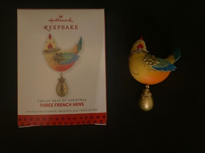 Hallmark Ornament  Three French Hens  #3 Twelve Days of Christmas 2013