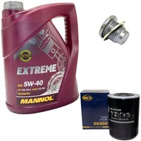 MotoröL ÖLfilter SK809 5W40 5 Liter + ÖLablassschraube FüR Opel Arena Movano