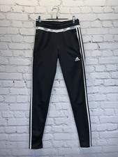 Adidas Tiro 15 Training Pants Joggers Women XS 4-6 Black White Ankle Zip Pockets