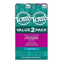 Tom's of Maine Fluoride-Free Antiplaque & Whitening Natural 5.5 Ounce 2-Pack 