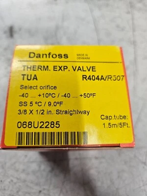 DANFOSS 068U2285 THERM. EXP. VALVE R-FOUR-0-FOUR A/ R-FIVE-0-SEVEN OD SWEAT