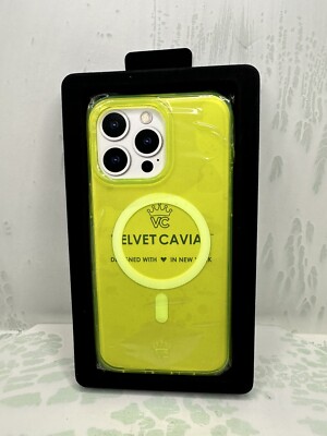 Velvet Caviar iPhone 15 Pro Max Neon Yellow Clear Case New