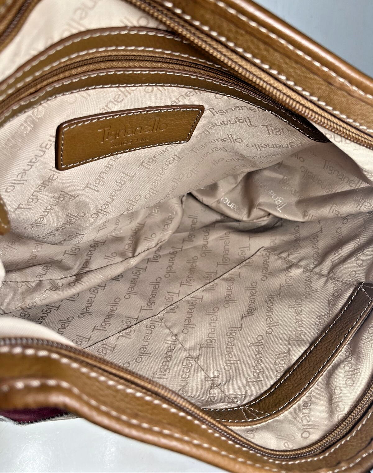 Tignanello Multi Color Suede Patchwork and Brown … - image 3