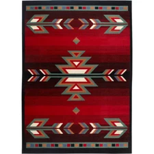 Home Dynamix Area Rugs 8'x10' Premium Southwestern Design Synthetic Black/Red