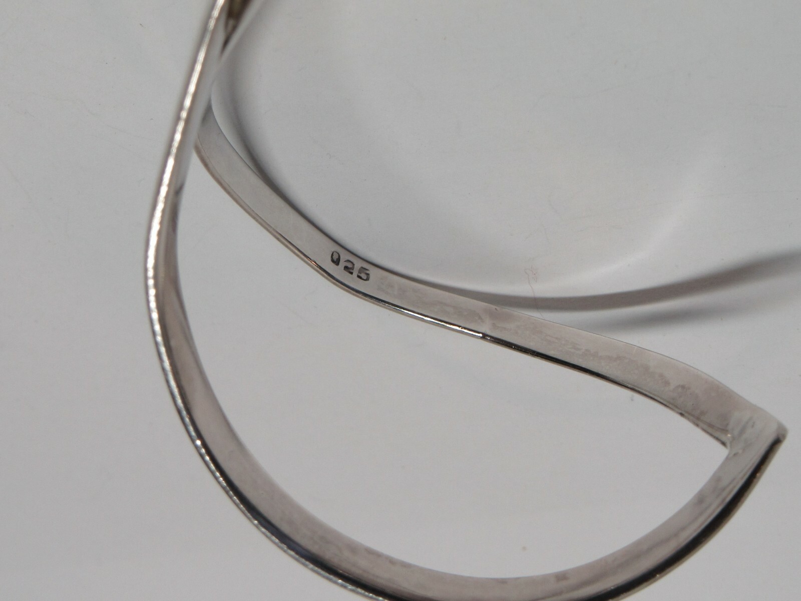 Solid 925 Sterling Silver Cuff Bangle Bracelet Fo… - image 10