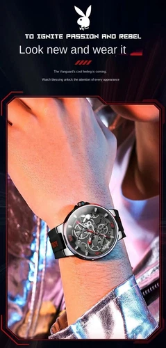 Playboy Markenuhr Trendige Wasserdicht Herrenuhr Quarzuhr - Bild 12 von 29