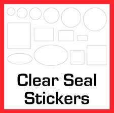 Permanent Transparent Clear Seal Stickers Sticky Labels Circles Rectangles