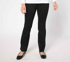 Belle by Kim Gravel Petite Twill Forward Boot Cut Jean Black Petite 12 A654871