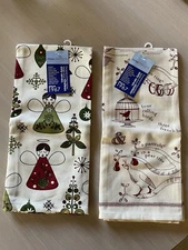 New! 2 Now Designs 100% Cotton Christmas Print Tea/Dish Towel