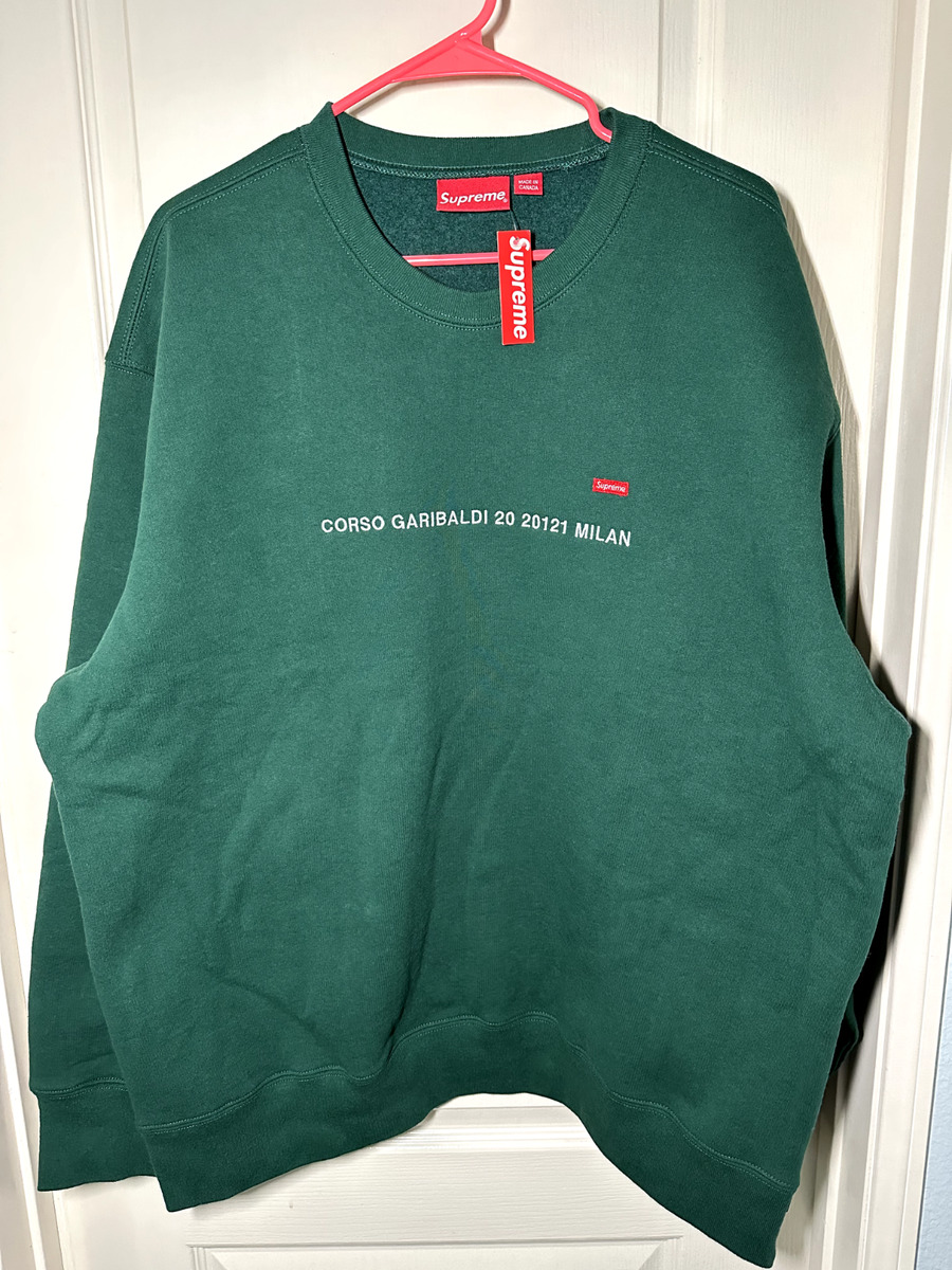 Supreme Small Box Logo Crewneck Milan Shop Exclusive Green Size XL Extra  Large