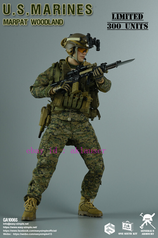 US Marines MARPAT Woodland 1/6 フィギュア Easy&Simple Ga1006s 1/6 U.S. Marines Marpat Woodland Limited 300