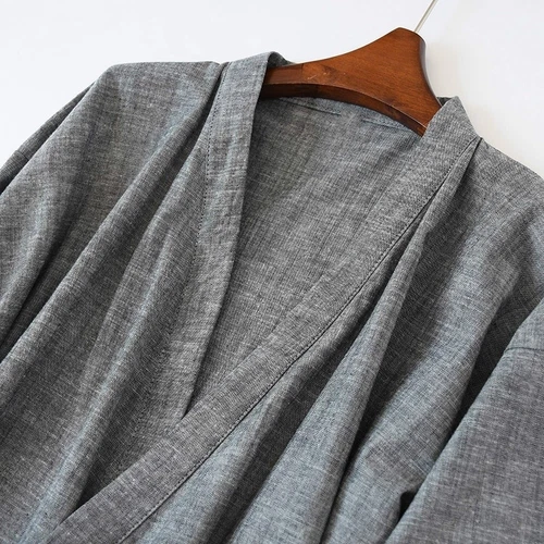 Herren Kimono Yukata Pyjama Baumwolle Japanisch Bademantel Morgenmantel Kleid Nachtwäsche Zuhause - Bild 13 von 23