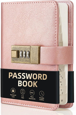 WEMATE Password Book with Lock, Password Book with Alphabetical Tabs 600+ Passwo