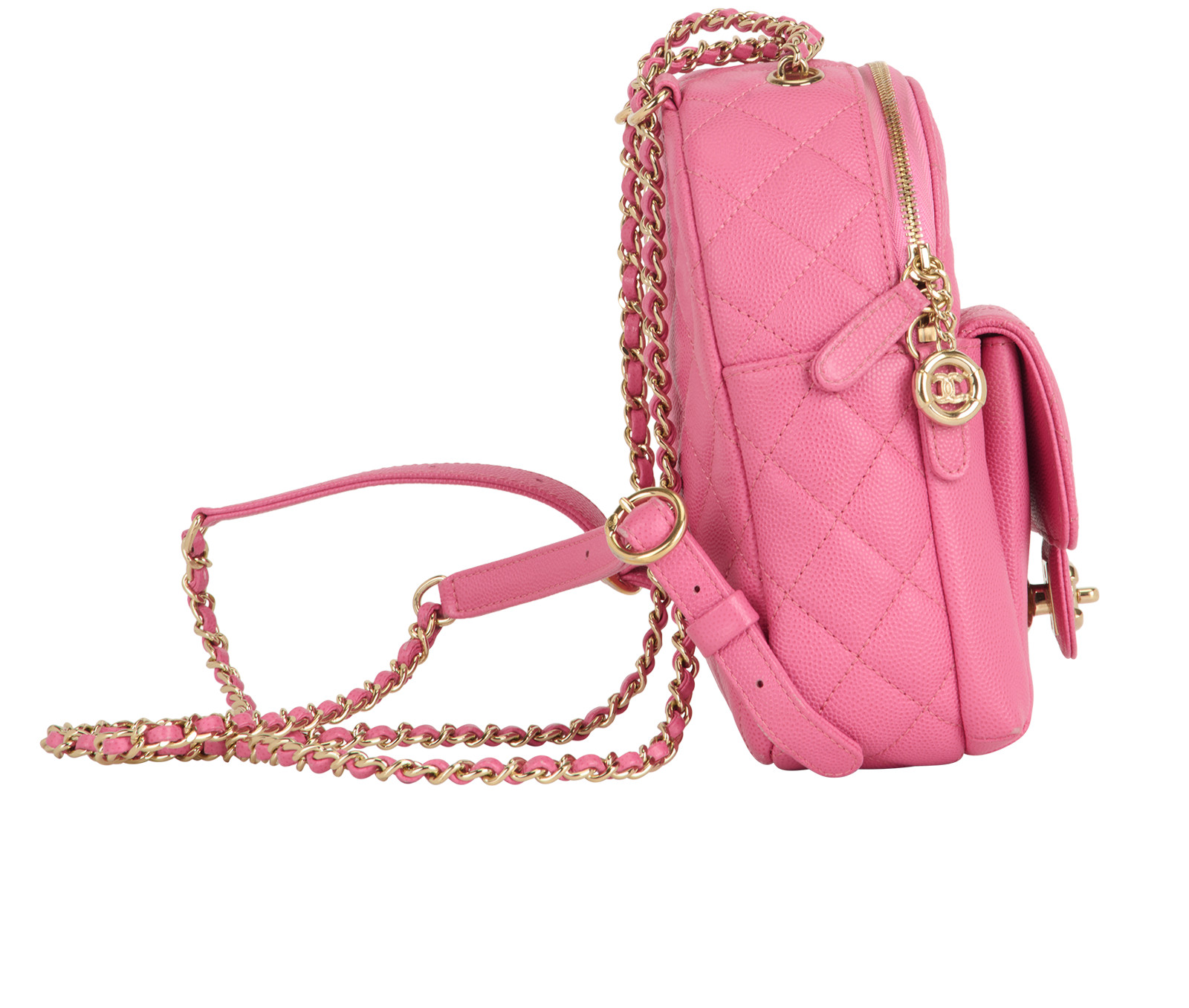 Chanel Small CC Day Backpack Backpack Caviar Leather Pink image 3