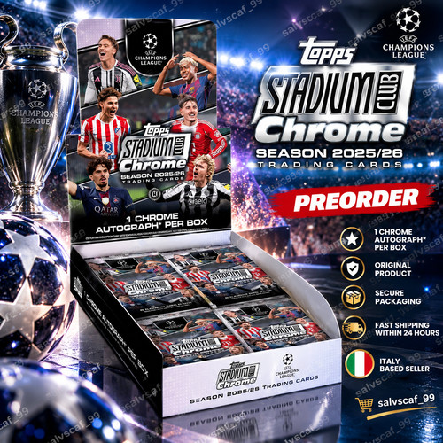 Topps Stadium Club Chrome UEFA Champions League 2025/26 Hobby Box | 5/11 prezzo ebay