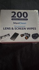 MaxiClean Pre Moistered Lens  Screen Wipes 200 Individually Wipes