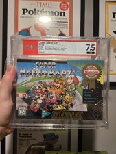 Mario Kart SNES 1996 Player's Choice PSA Graded CIB 7.5 Box In Great Condition