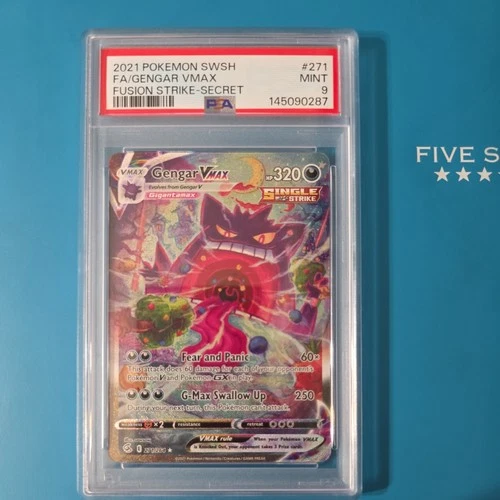 2021 Pokemon SWSH Fusion Strike Gengar VMAX Alternate Art 271/264 PSA 9VERYCLEAN