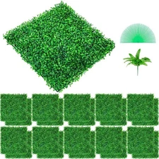 Artificial Boxwood Panel UV 24-Piece 10 x 10 in. Garden Fence 4 cm Thick Green G