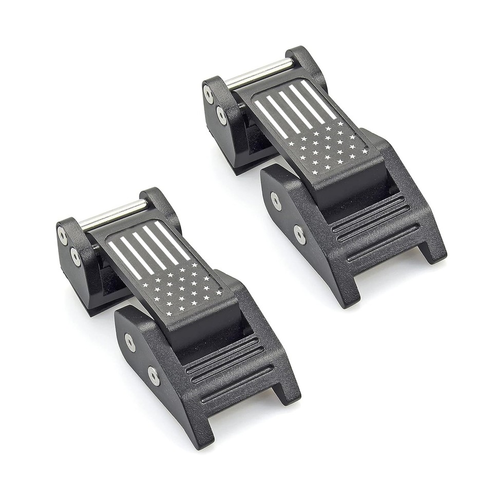 Black Aluminum Hood Locking Latch Catch Kit For Jeep Wrangler JK - Foto 12