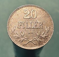 VF - Hungary  - 1920 - 20 Filler - Excellent Iron Coin!