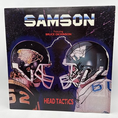 Samson Feat Bruce Dickinson Head Tactics 1986 Vinyl Record LP Autographed SIGNED