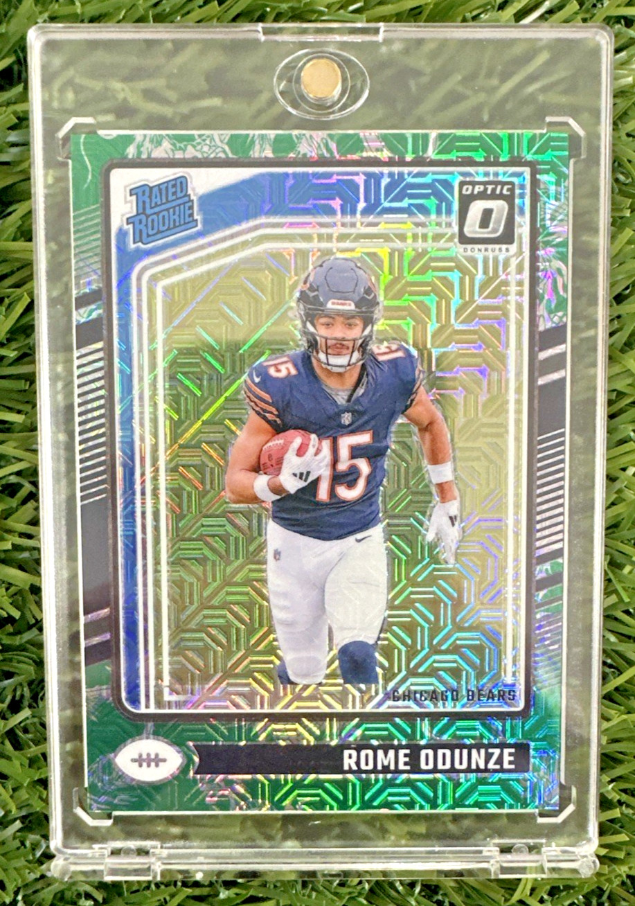 2024 Panini Donruss Optic ROME ODUNZE Dragon Prizm Rated RC /24 SSP Bears #286