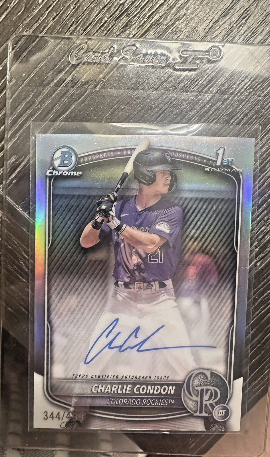 2025 Bowman Chrome Prospect Refractors Charlie Condon 1st Autograph 389/499
