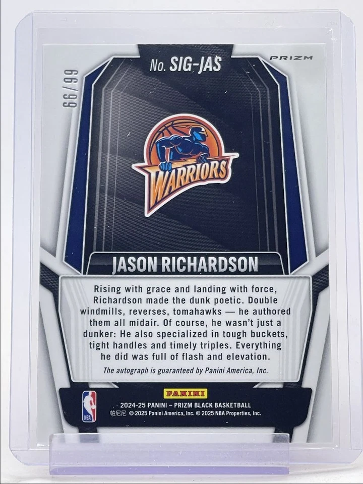 JASON RICHARDSON 2024-25 PANINI PRIZM BLACK SIGNATURES RED AUTO /99 Q5752 - Image 2 of 2
