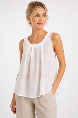Top weiß 32 Damen MEXX Top Leicht Transparent100% Leinen UVP:49,95  1.2218