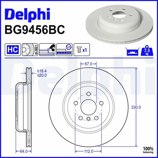 2X Delphi Bremsscheibe Hinterachse BelüFtet Ø330Mm FüR BMW X3 F97 G01 IX3-image
