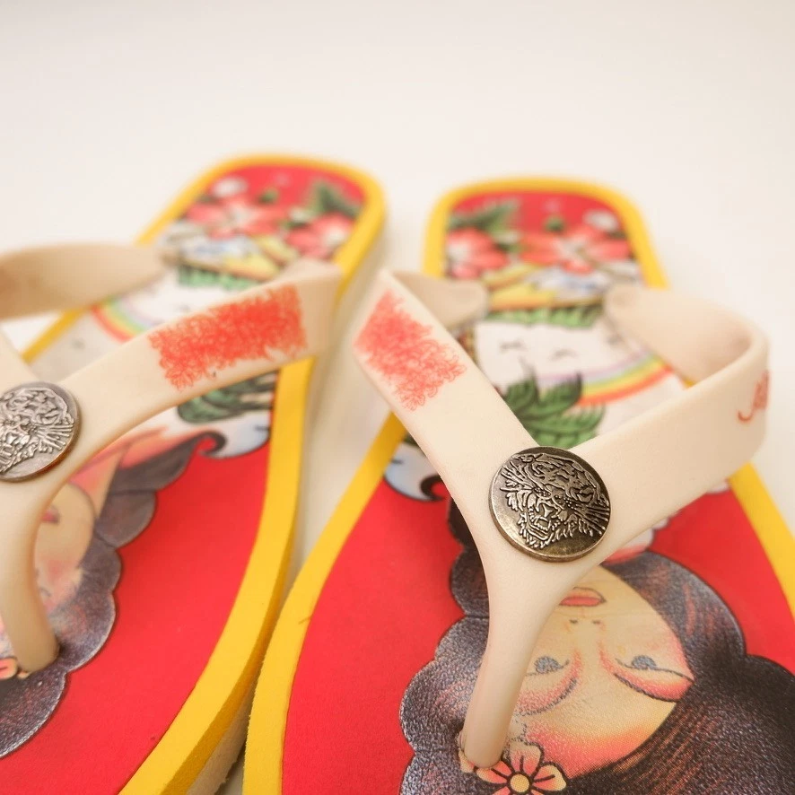 Sandalia Ed Hardy Mujer 8 Arco Iris Hawaii Floral Chanclas Piscina Playa Retro Core Go Foto 4 de 4