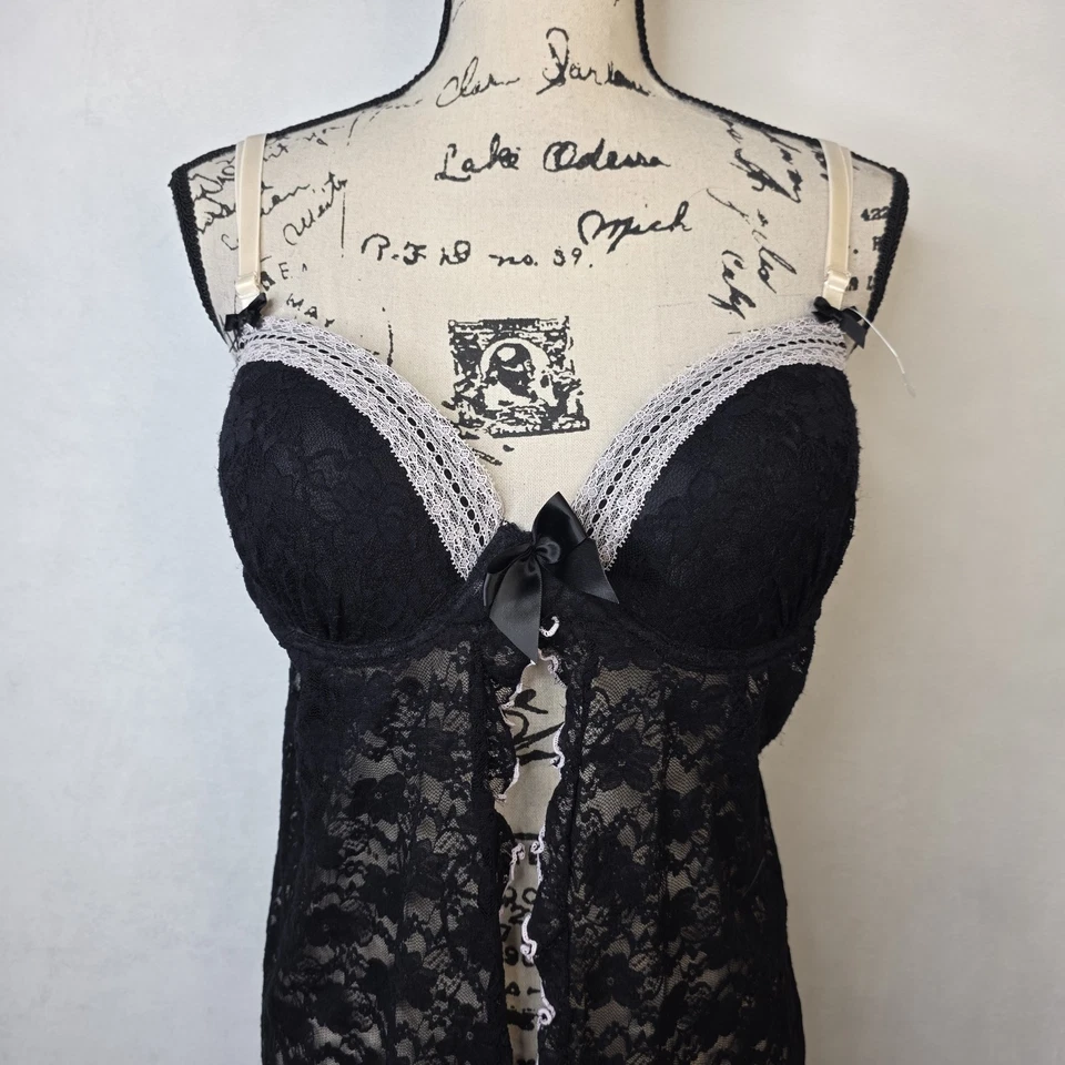 Linea Donatella 黑色蕾丝内衣 尺寸 XL。 — 第 2/3 张图片