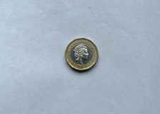 Queen Elizabeth II One Pound Coin 2016 gold and silver color excellent condition