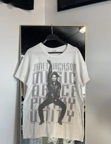 90s Janet Jackson Rhythm Nation Concert Tour TShirt 1990s vintage concert t-shirt, vintage, size L, single stitch, B+ condition